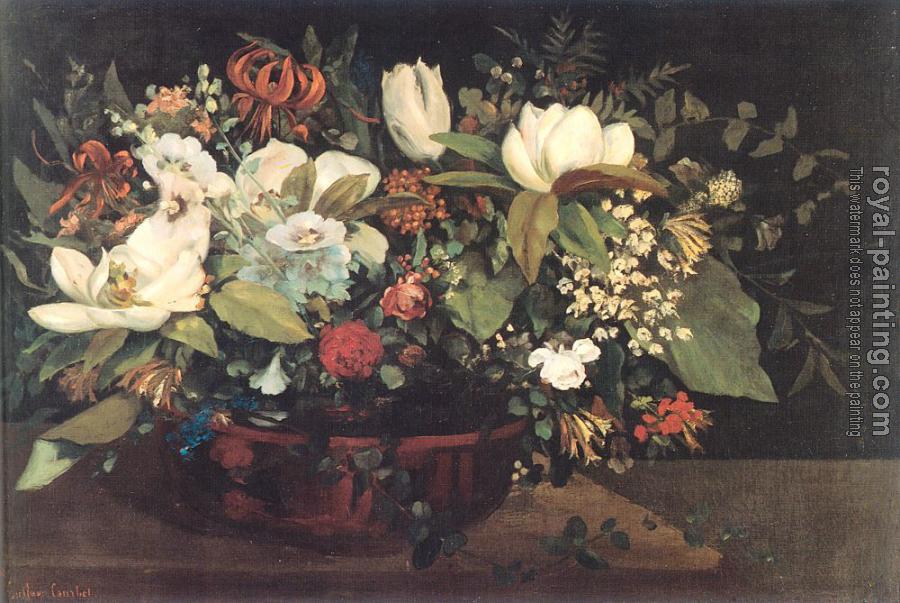 Gustave Courbet : Basket of Flowers